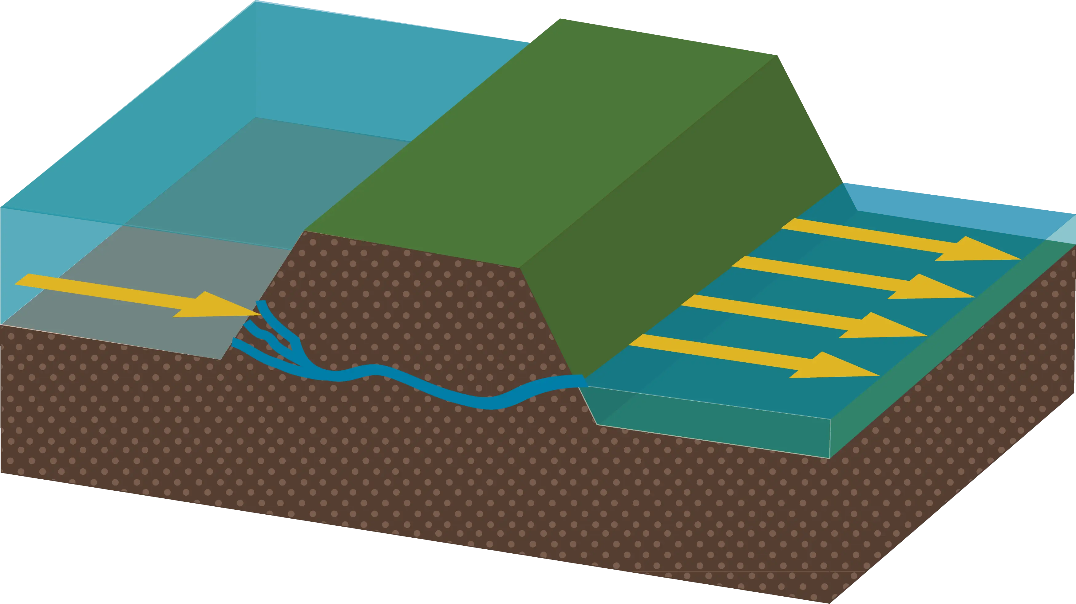 Diagram of levee - Seepage